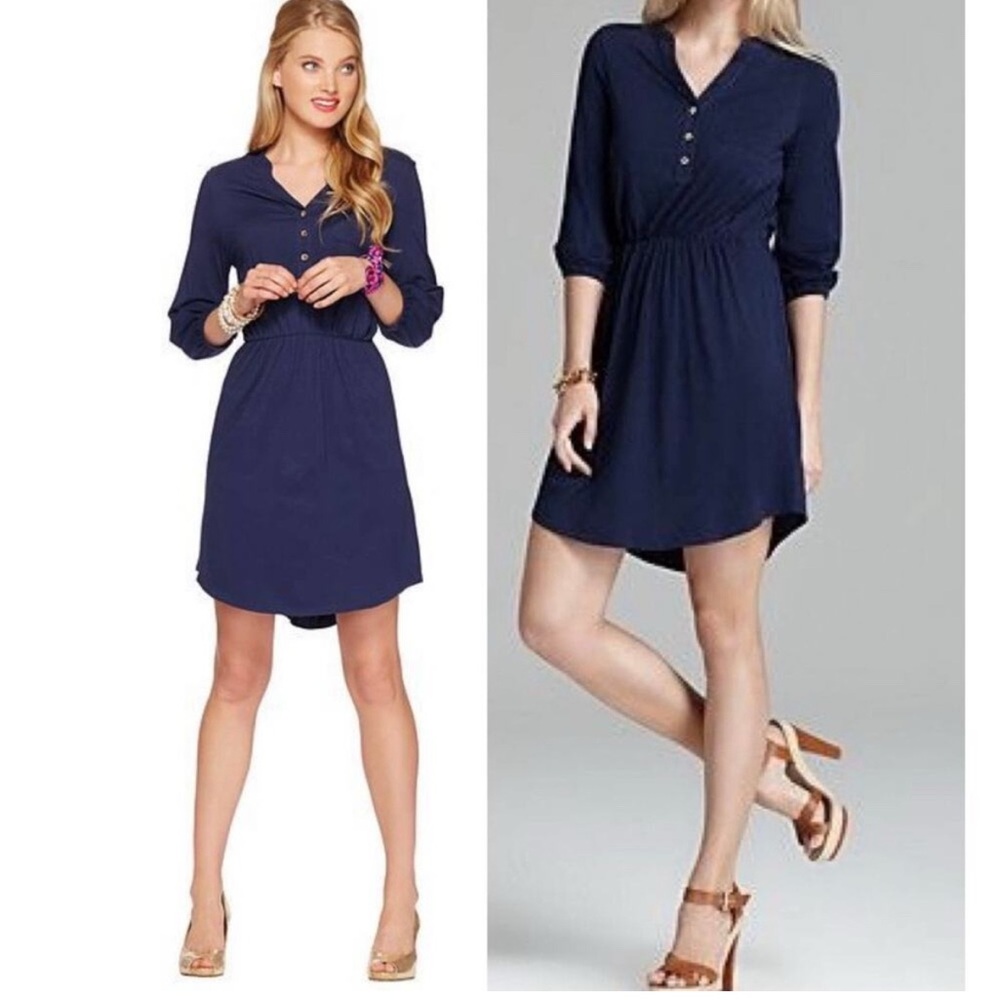 Lilly Pulitzer Deep Blue Long Sleeve Dress